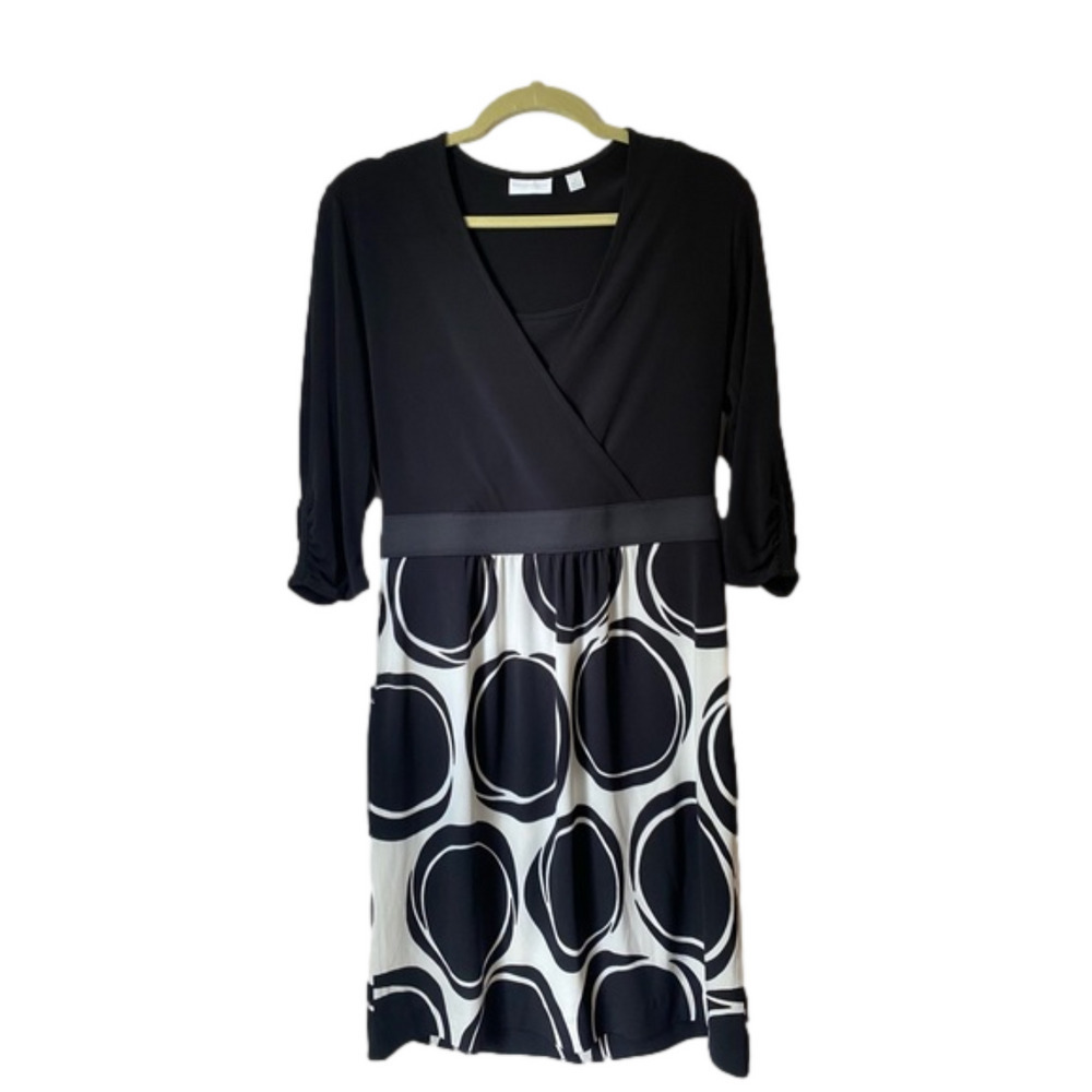 NY&CO Black and White Geometric Print Dress Size Medium